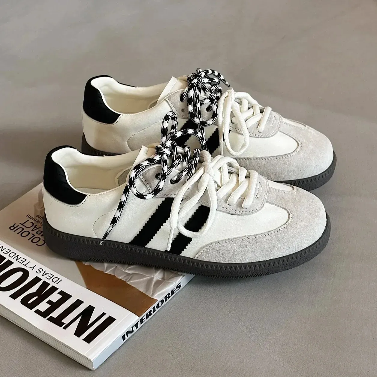 Women Tennis Sneakers Flats Ladies Fashion Mixed Colors Lace-up Vulcanized Shoes Spring Autumn Woman Outdoor Trainers_voghion.com