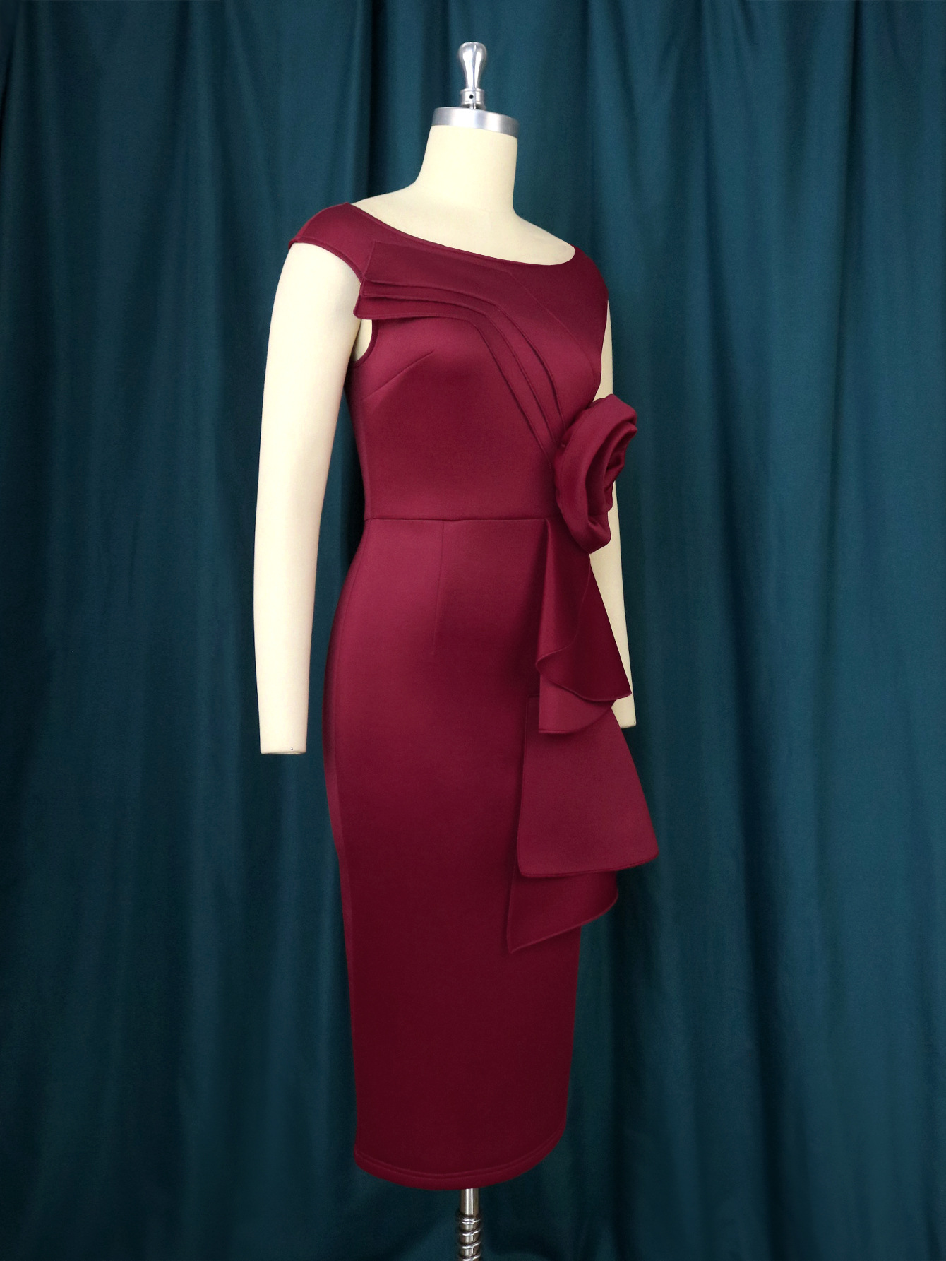 Women's Clothing Designer style patchwork dress U-neck sleeveless dress _mkmklike.com