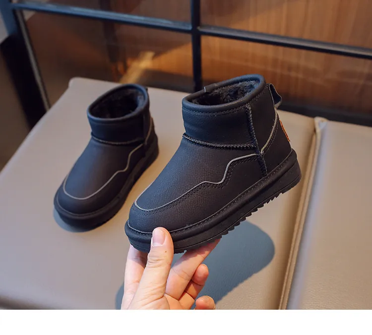 Cizme de zăpadă Happysteps impermeabile, din bumbac gros, calde, de iarnă, pentru copii și fete, mărimi US9C-US5Y_voghion.com
