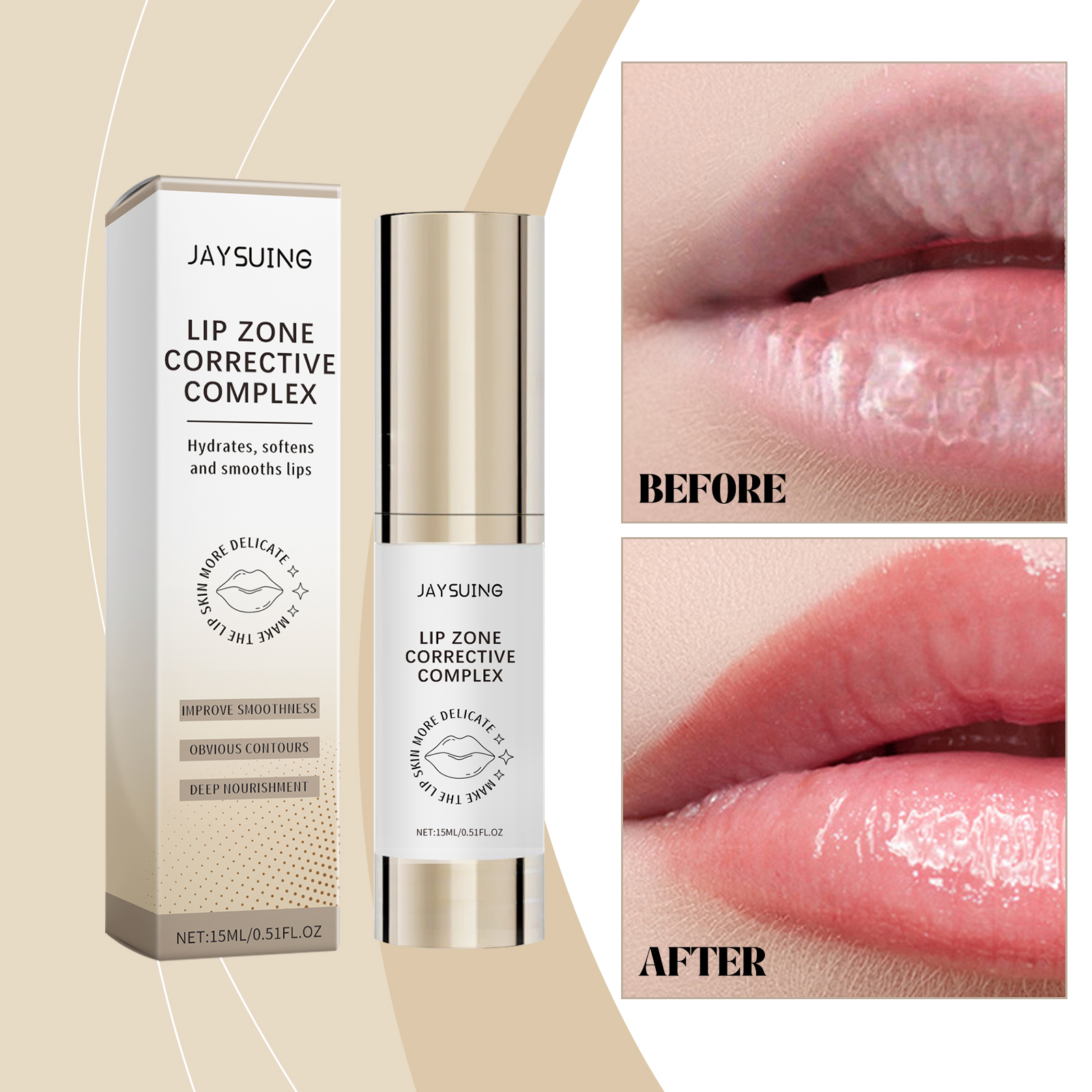 Jaysuing Lip Area Serum, Hydrating, Moisturizing, Smoothing And Moisturizing Lip Care Serum_voghion.com