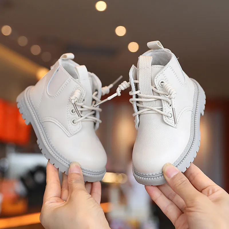 Kids Leather Waterproof Children Sneakers for Baby Girls Boots Toddler Boys Shoes Happysteps School Party Size_voghion.com