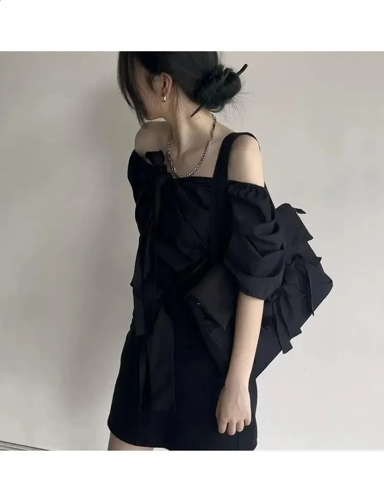 Richme Fashion Laptop Damen Solide Nylon Tägliche Schultertaschen Individualität Schleife Bolso Mujer Shopper 240823_voghion.com