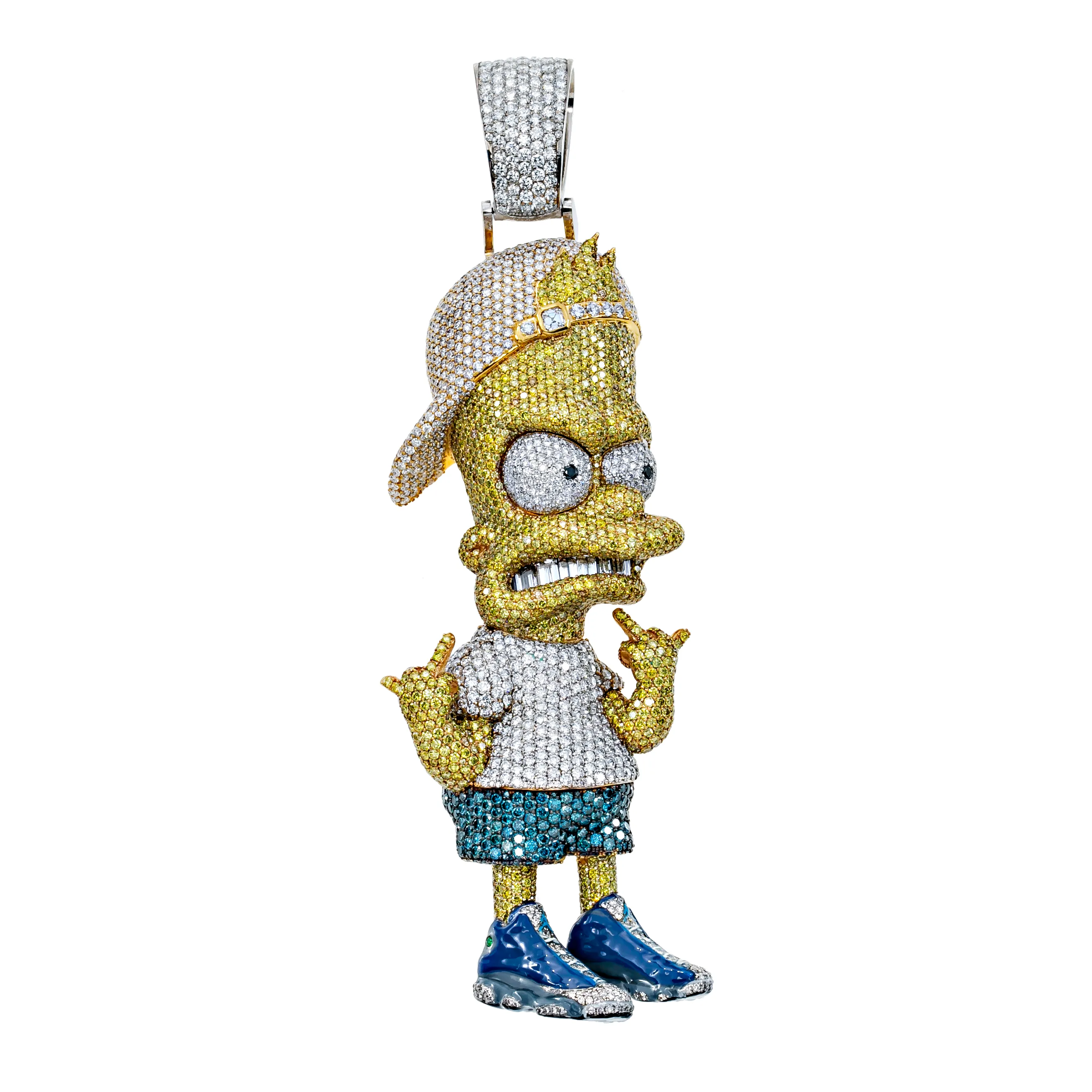 Iced Out Ανδρικά Κολιέ Γυναικεία Κοσμήματα Χρυσό Χρώμα Vvs Moissanite Διαμάντι Sier Προσαρμοσμένο Κινούμενο Μενταγιόν_voghion.com