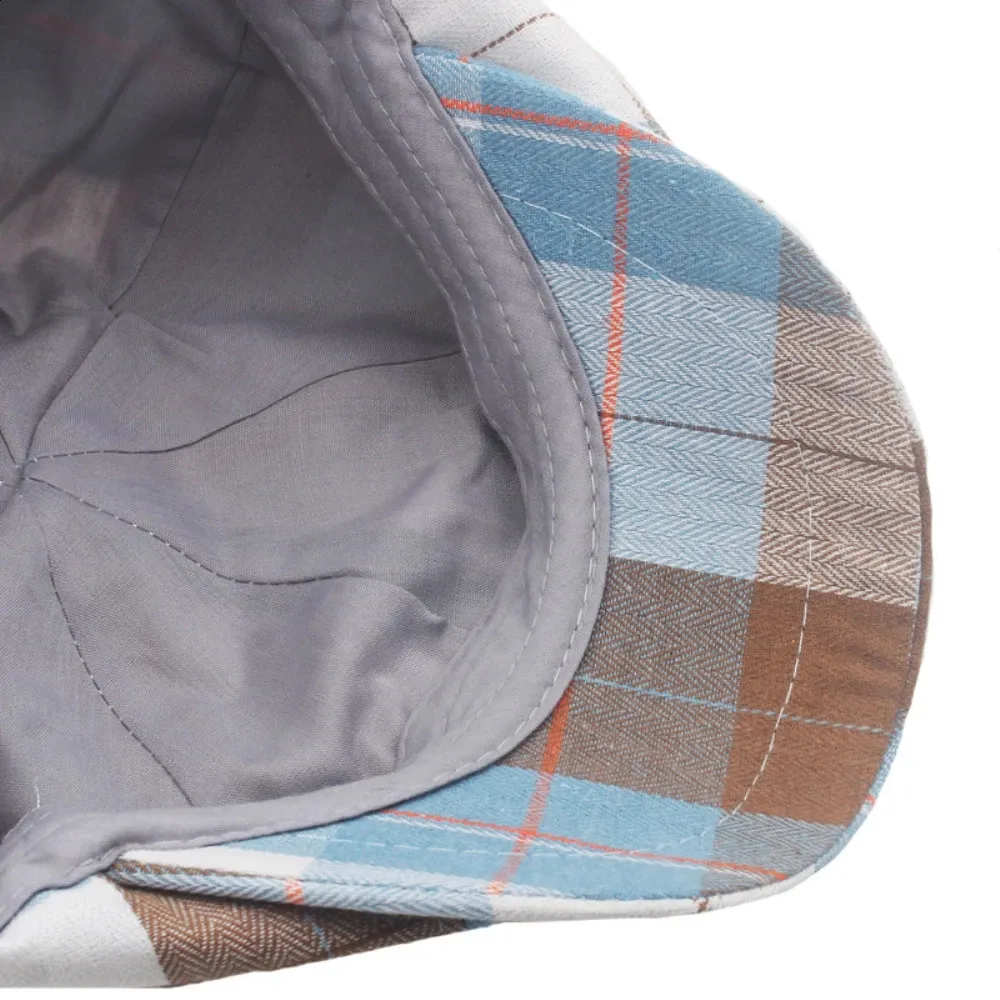 HT4183 Womens Octagonal Checkered Mens Flat Hat Spring and Summer Beret 240912_voghion.com