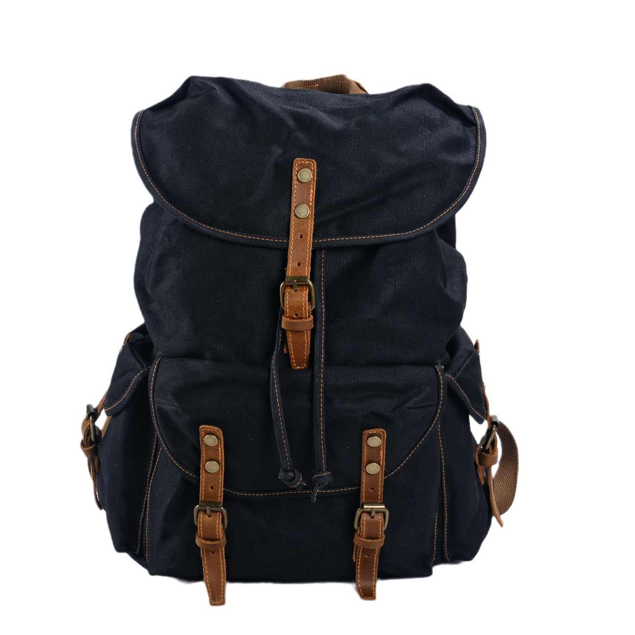 Zaino da uomo LazyZoom in tela cerata morbida, grande capacità, per studenti, scuola, viaggi e trekking_voghion.com
