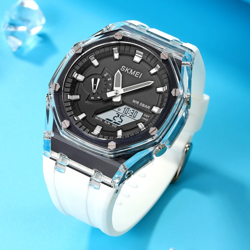 Men's Waterproof Digital Watch With Led Light And 5 Alarms_voghion.com