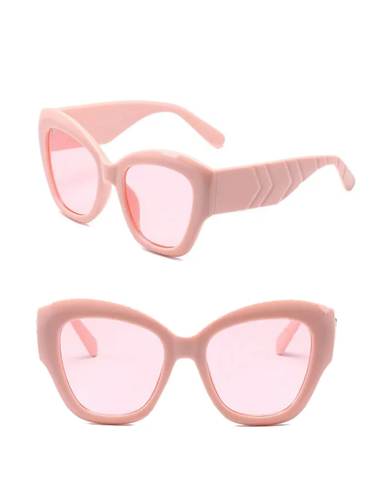 Cat Eye Rectangle Sunglasses Retro Style Vintage Designer Shades_voghion.com