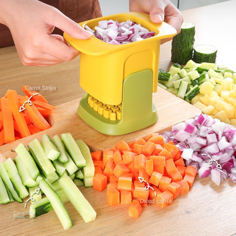 Multifunctional Vegetable Chopper French Fries Cutter Household Hand Pressure Onion Dicer Cucumber Potato Slicer Kitchen Tools_voghion.com