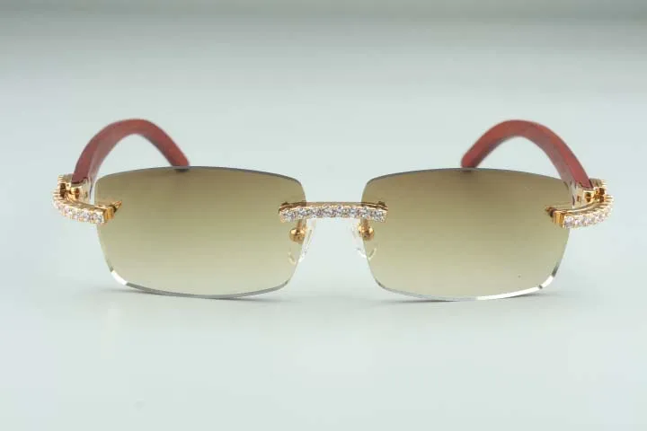 Occhiali da sole alla moda Montature per occhiali da sole con diamanti infiniti 3524012 con gambe in legno e lenti da 56 mm_voghion.com