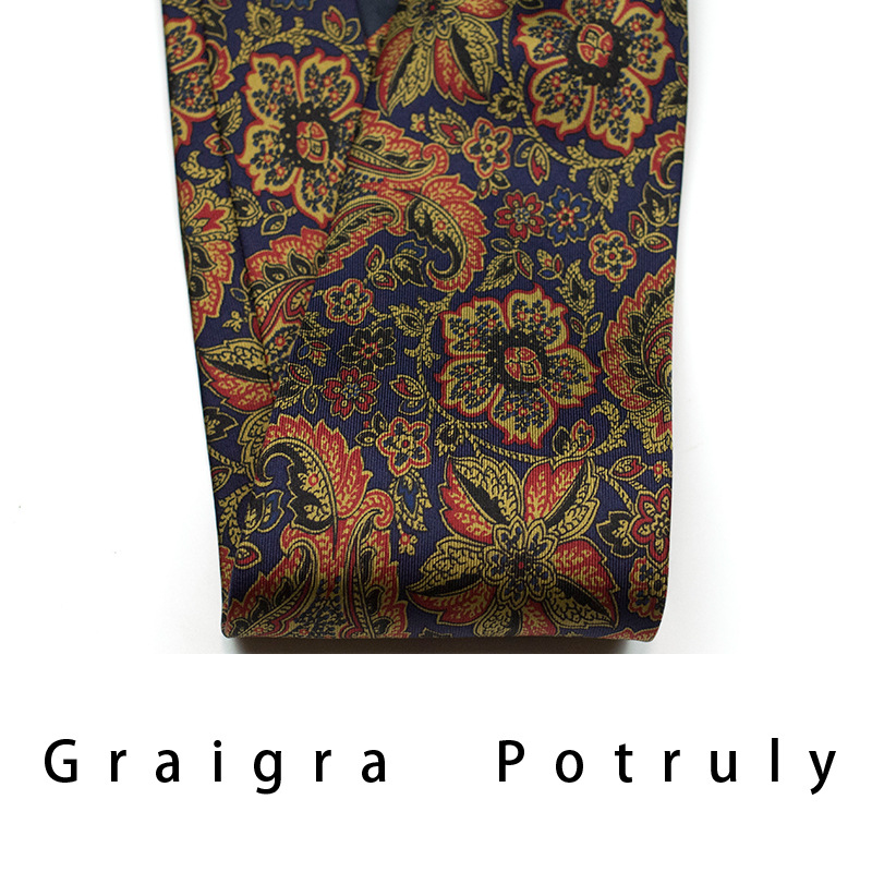 Men's Ties & Handkerchiefs replacement burgundy second-hand coffee color imported quality mulberry silk printed silk paisley men's tie extra wide_voghion.com