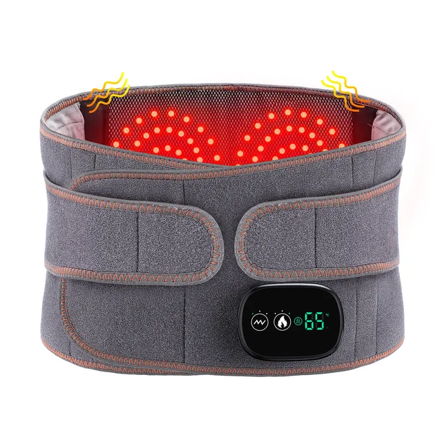 Electric Heating Waist Far Infrared Vibration Therapy Massager Back Support Massage Belt Hot Compress Lumbar Brace_voghion.com