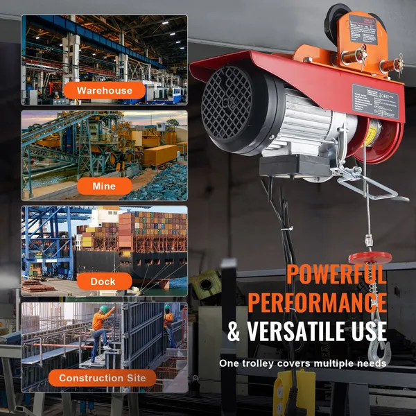 Electric Hoist Manual Trolley For Beam Adjustable Flange Width_voghion.com