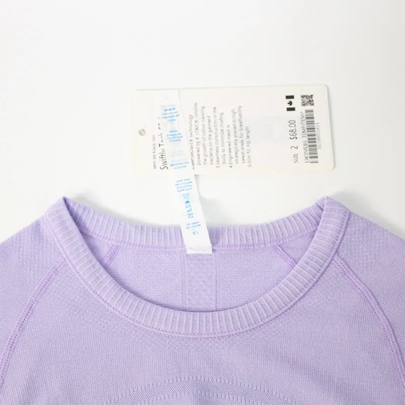 T-shirt yoga abbigliamento sportivo donna swiftly tech Maglietta da donna align manica lunga Top da corsa ad alta elasticità Asciugatura rapida_voghion.com