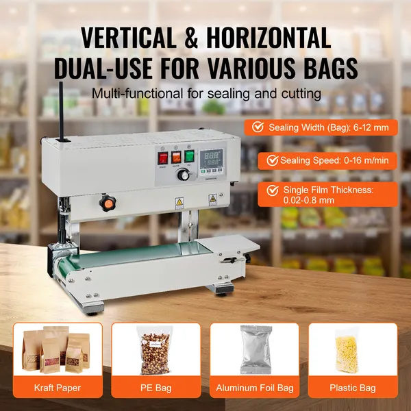 Continuous Band Sealing Machine Vertical Heat Sealer Digital Temp_voghion.com
