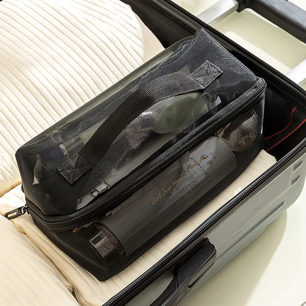 Zipper Transparent Mes Makeup Large Capacity Make Up Toiletry Was Bags Women Travel Portable Cosmetic Bag Storage_voghion.com