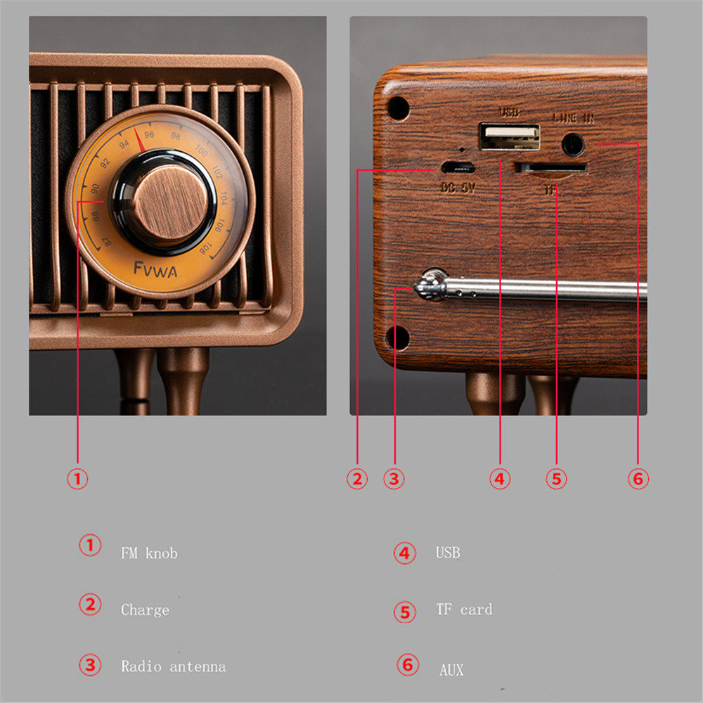 Kebidu Bluetooth hoparlör 32G TF FM Ses kutusu hoparlör Retro Subwoofer Radyo Hafıza Kartı U Disk Yüksek Kalite Kapalı Kablosuz_voghion.com