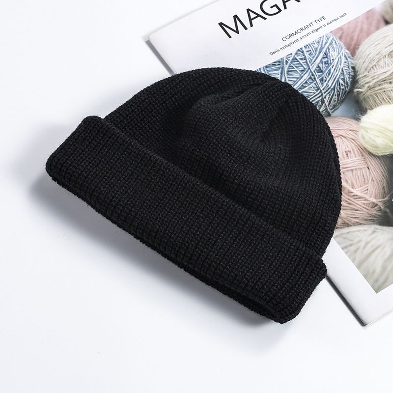 Unisex Winter Knitted Casual Skull Men's Gift Warm Cuff Beanie Cap Turn Up Hat_voghion.com