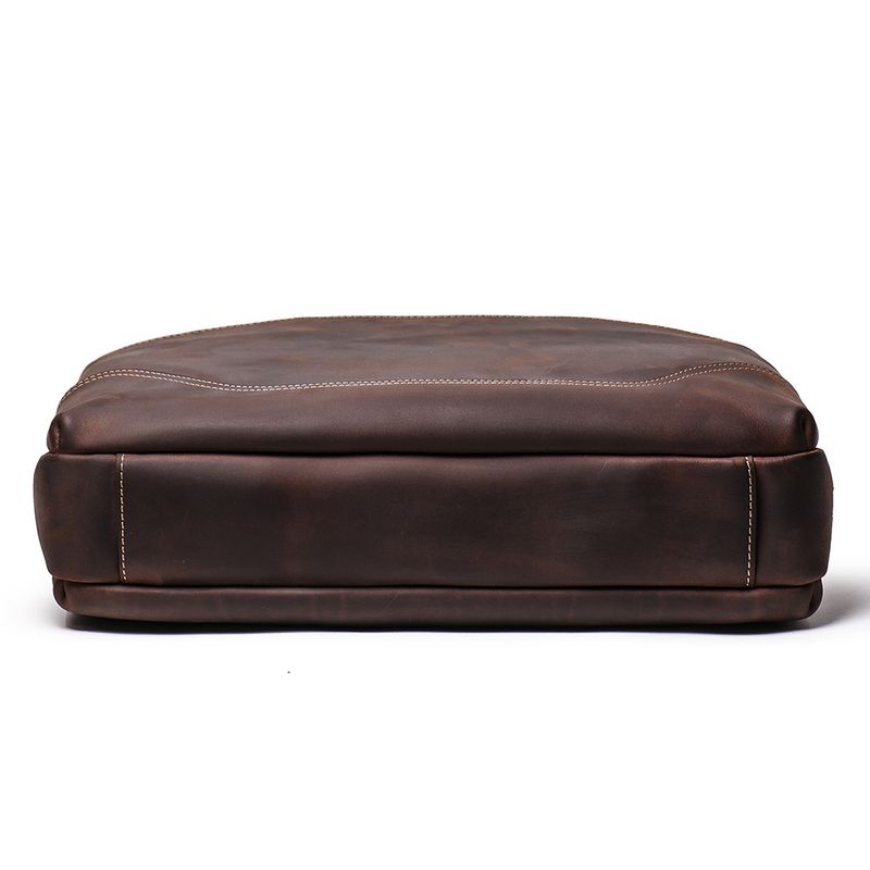 Handliche Dokumententasche Herren, Rindsleder, einzelne Schulter, diagonale Spreiztasche, lässige Retro-Tasche aus_voghion.com