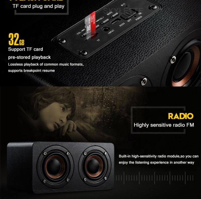 Portable 10W Speaker Wireless 3D Stero Home Theater Desktop Speakers Support FM Radio Aux TF_voghion.com