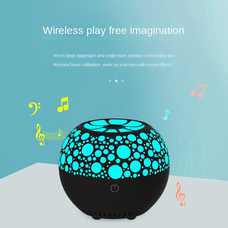 Orange liten ljudlampa utomhus trådlös Bluetooth-högtalare färgglad LED aromaterapi subwoofer kreativ gåva_voghion.com