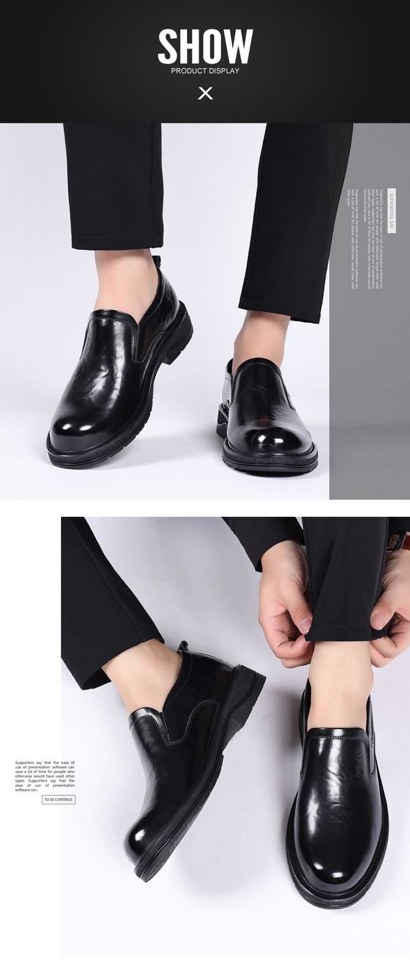 Herren Business Casual Big Head Herren Lederschuhe mit dicker Sohle_voghion.com