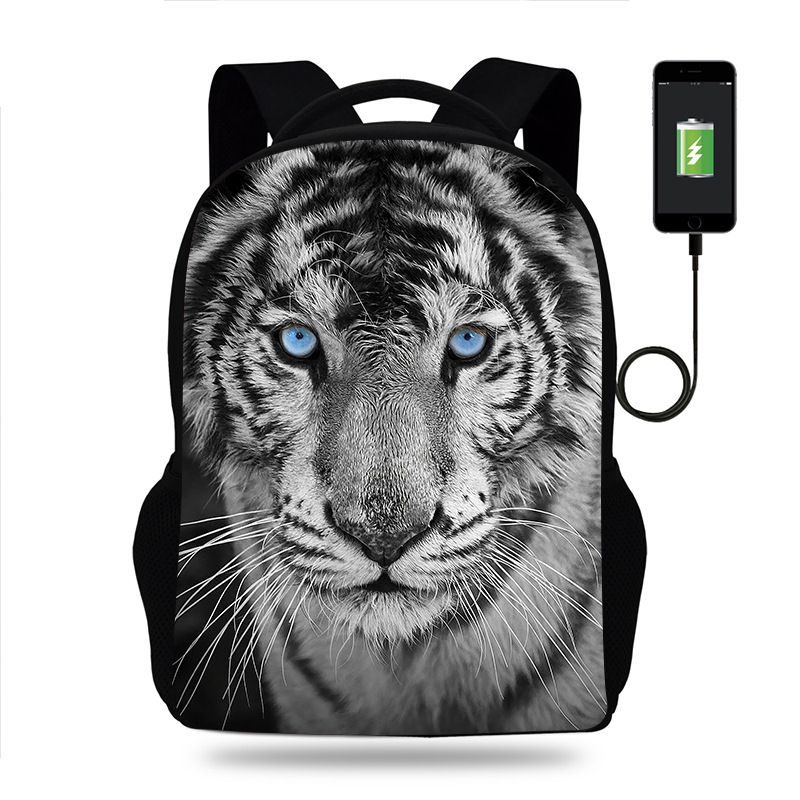 Bedruckter Einhorn-Rucksack für Kinder, 3-teiliges Set: Tasche USB + Beutel_voghion.com