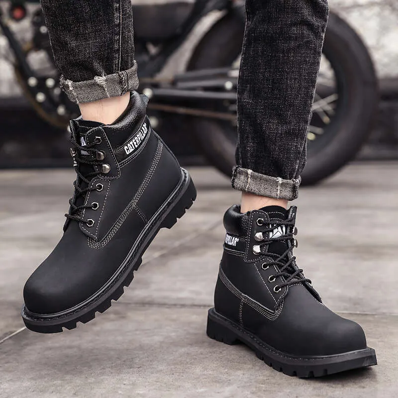 Echtes Leder Herren Damen Winter Knöchel Militär Trekking Schnee Gelb Designer Taktische Stiefel Outdoor für Männer Arbeitsschuhe_voghion.com