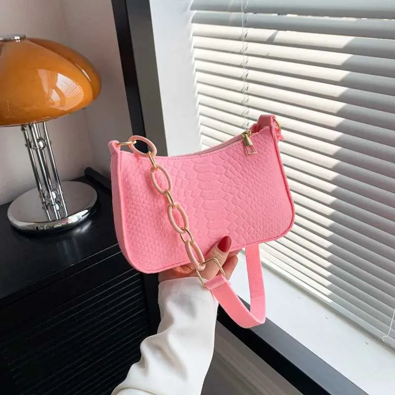 Portabel Handtasche Kontrastfaarweg Tasche Stylesch Ënneraarm Casual A Modesch Grouss Kapazitéit Dammetaschen_voghion.com