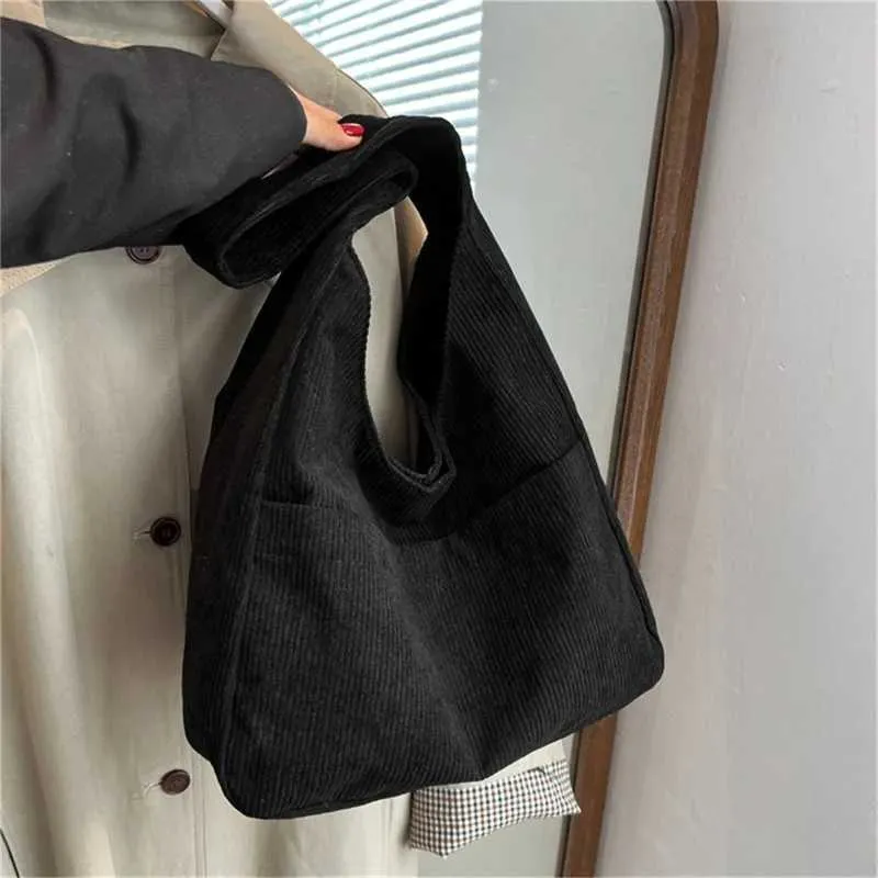 Cord-Umhängetaschen 2024 Damenmode Freizeit College-Stil Shopper Mehrere Taschen Große Kapazität Designer-Handtaschen_voghion.com