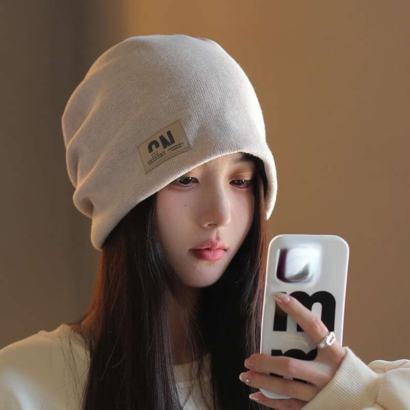 Alphabet Frühling Herbst Postpartale Mode Personalisierte Stapeln Damen Vielseitig Ohrwärmer Gestrickter Wollpullover_voghion.com