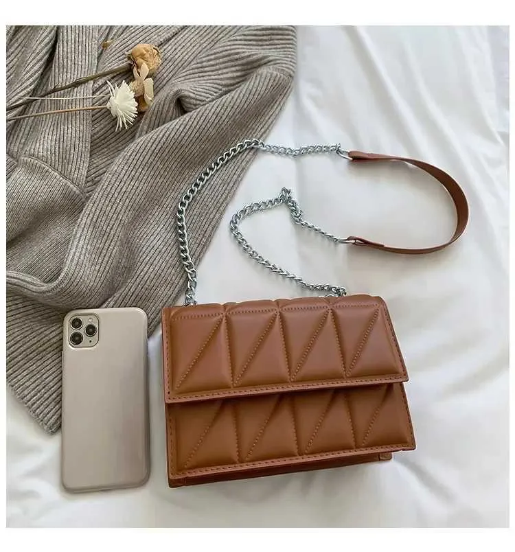 Borsa a tracolla da donna alla moda firmata, con manico in pelle PU, con tracolla a catena, per donna C241108_voghion.com