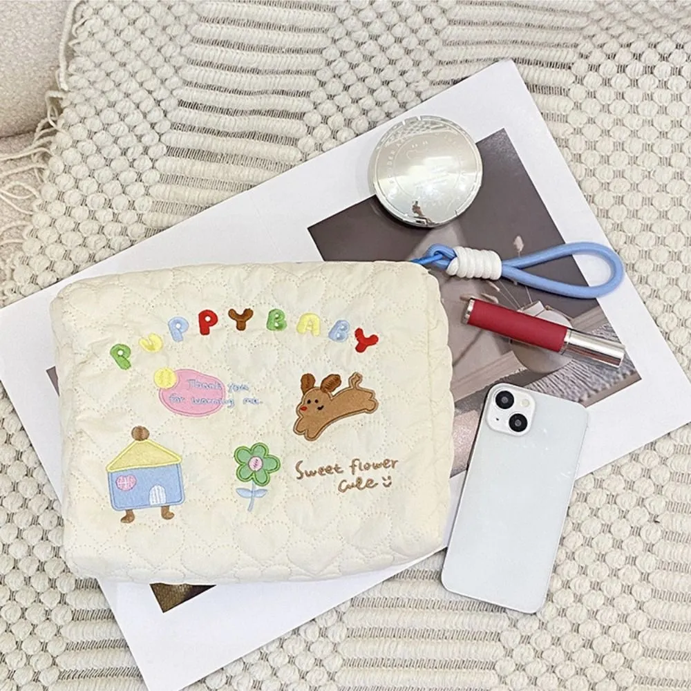 Cute Cartoon Print Makeup Cotton Large Capacity Storage Bag Cosmetic Organizer Pencil Case Toiletry Handbag_voghion.com