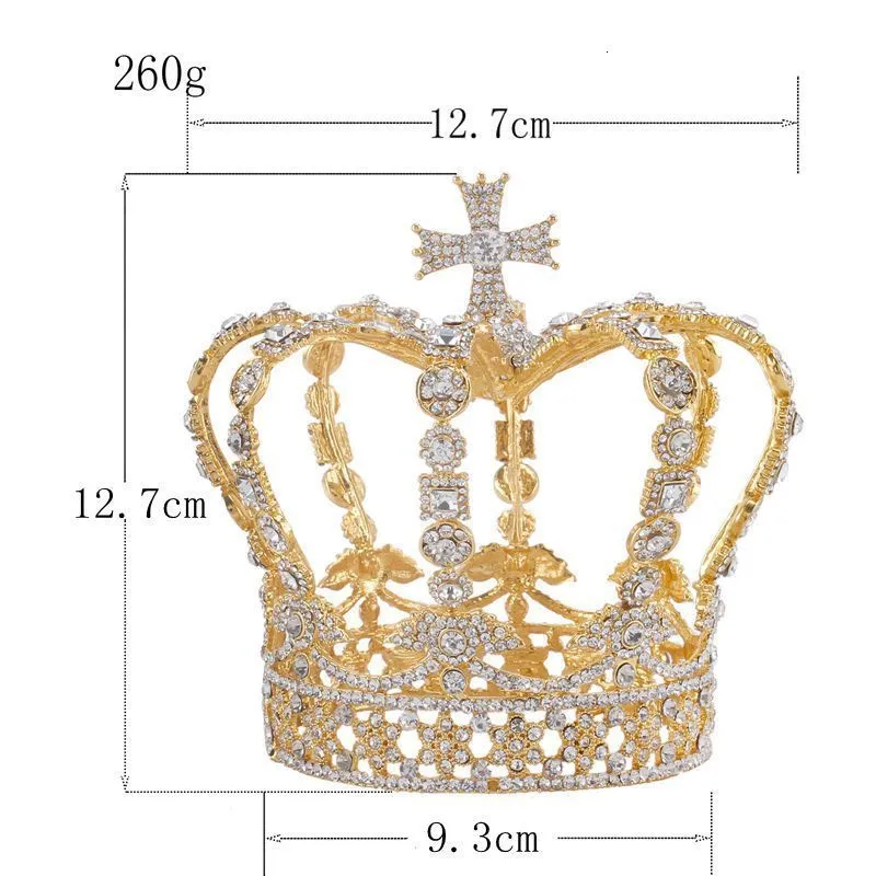Corona di cristallo da regina e re, diademi e corone da sposa, copricapo da sposa, diadema da concorso, gioielli per capelli, accessori_voghion.com