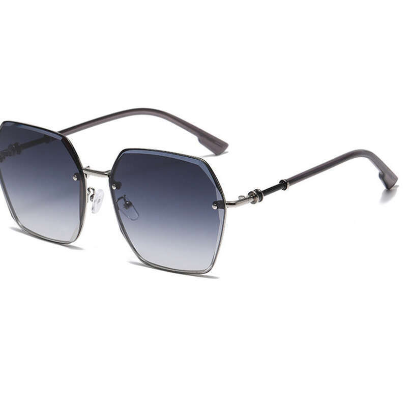 Lunettes de soleil de conduite fines et anti-ultraviolets pour femmes, tendance, haut de gamme, sans monture, à bords coupés_voghion.com