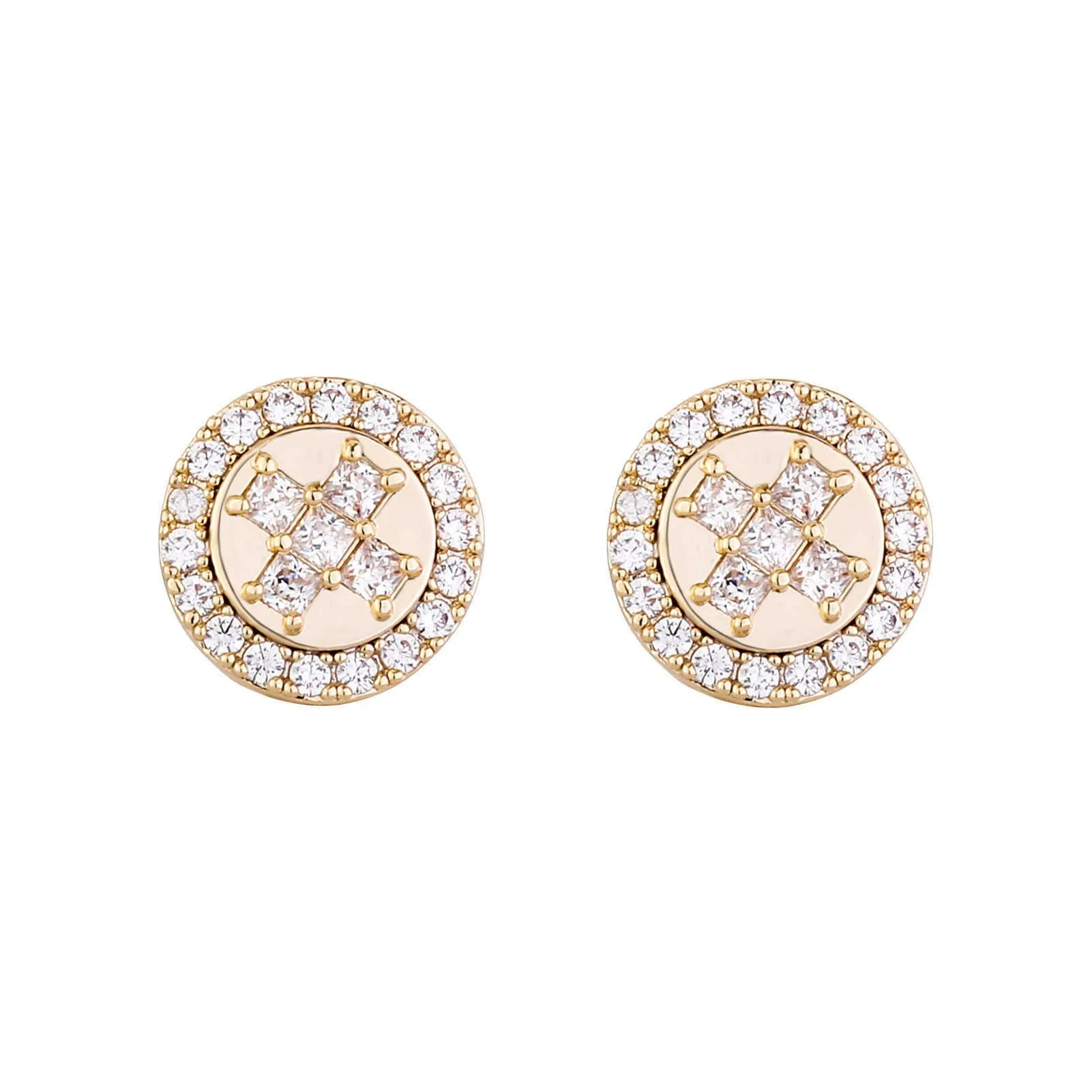 Wolf Tide Shiny Cz Stone Charm Round Stud Earrings Hot Style Sparkling Double Ear Ring Earstuds Earring Studs For Women_voghion.com