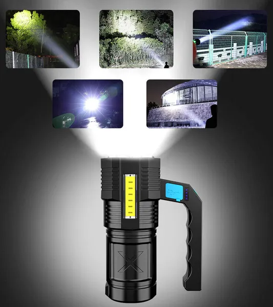 Super Hell LED Handscheinwerfer Camping Suchscheinwerfer Taschenlampe_voghion.com