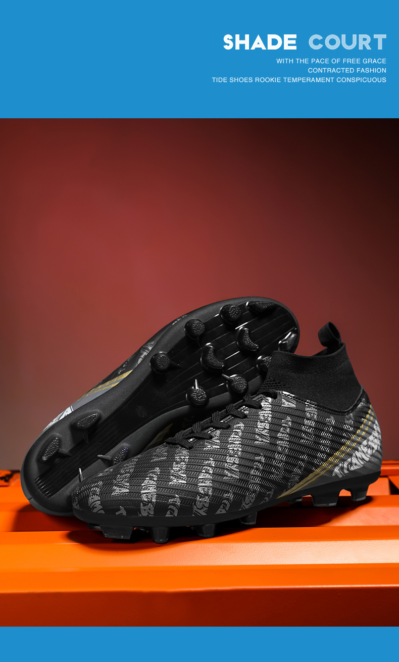 Männer Outdoor Hot Sale Ultraleicht Fussballschuhe High-Top FG/TF Professionell Laang Spikes Knöchel Unisex Komfort Fussball_voghion.com