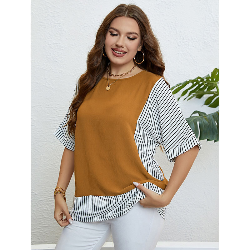 Damen Top mat ronnem Ausschnëtt, zweedeeleg, grousser Gréisst_voghion.com