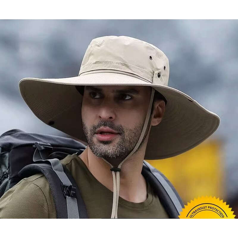 UV Sunshade Fisherman's Men's And Women's Outdoor Mountaineering Sun Camping Fishing Speed Drying Big Eaves Hat_voghion.com