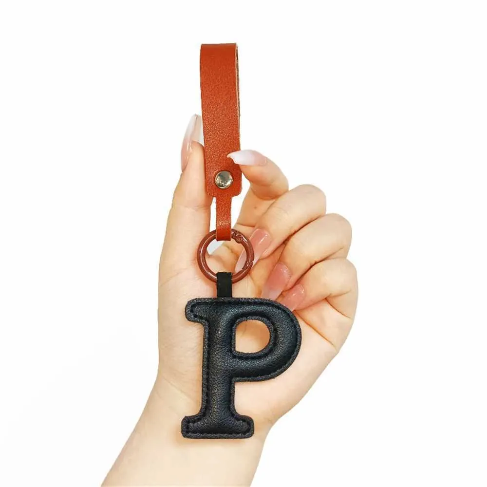 Creative leather English letter keychain pendant decoration phone bag accessories gift Y241121_voghion.com