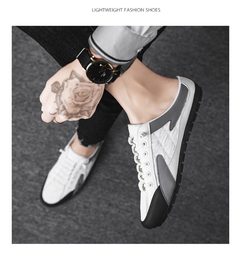 Desodorante para hombre Baotou Drag Primavera 2024, nuevo atuendo, pantuflas sin cordones y para conducir, zapatos casuales sin tacón_voghion.com