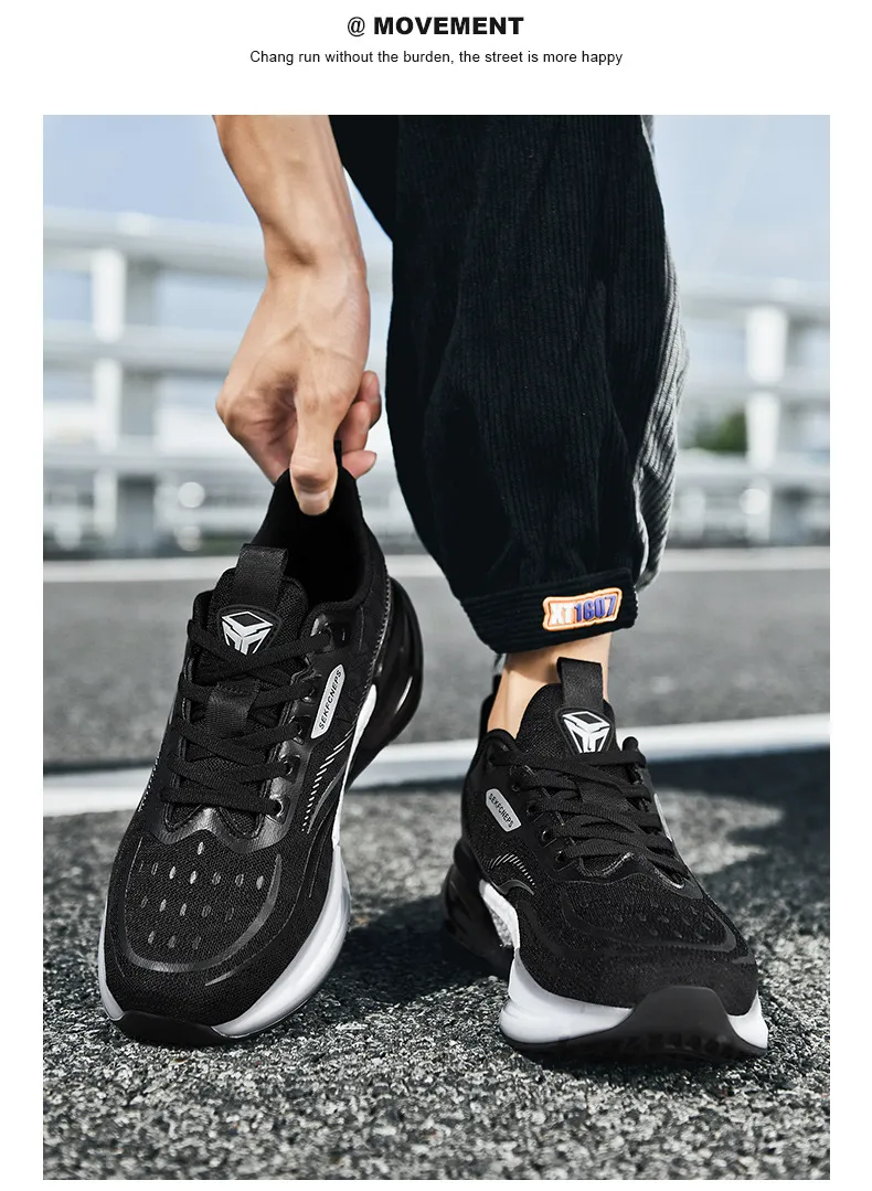 Chaussures de sport confortables et respirantes à semelles épaisses, légères, amortissantes et antidérapantes pour couple_voghion.com