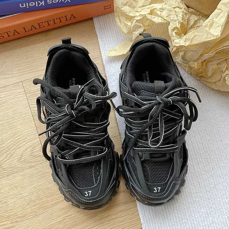 Size 41 42 Womens Casual Sports Men Stylish Brand Design Ladies Chunky Sneakers Thick Sole Tennis Shoes 43 44 Big_voghion.com