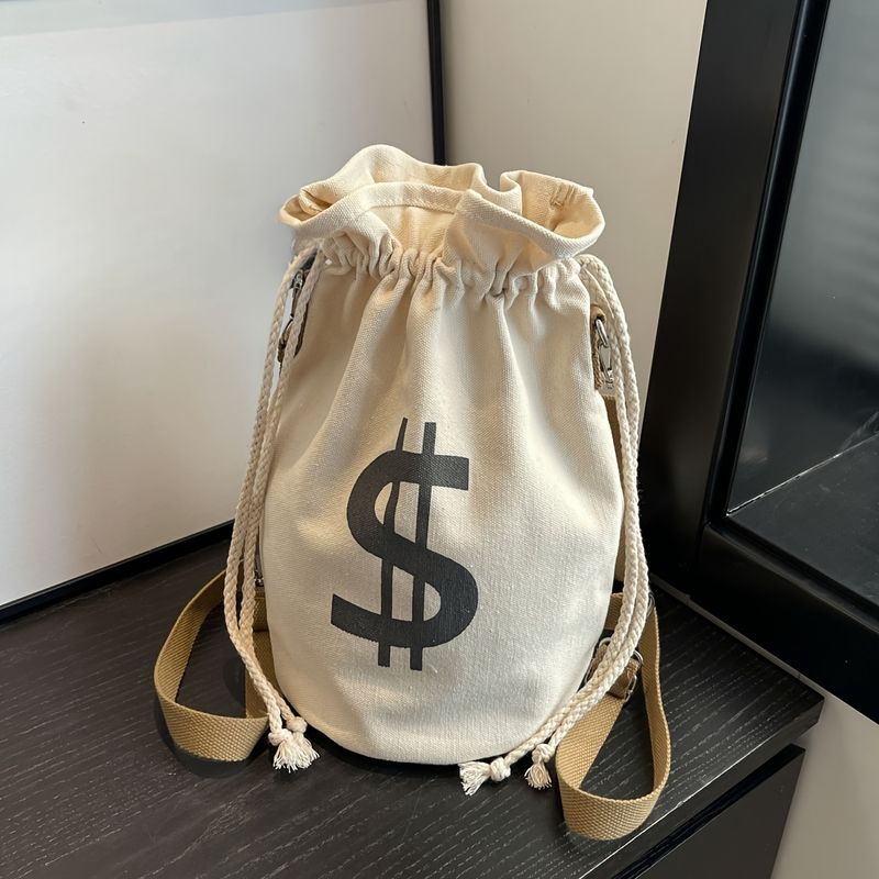 Minimalistischer Eimer-Rucksack im Vintage-Stil mit Kordelzug, geeignet für Reisen, Schule, Arbeit, modischer Freizeit-Canvas-Rucksack_voghion.com