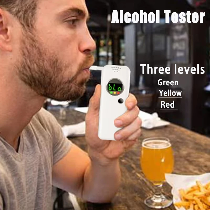 Portable Breathalyzer Digital Alcohol Tester With 6 Mouthpieces_voghion.com