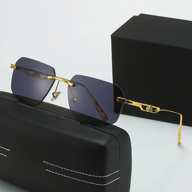 Sunglasses For Men Hexagonal Gradient Metal Frame Uv Protection_voghion.com