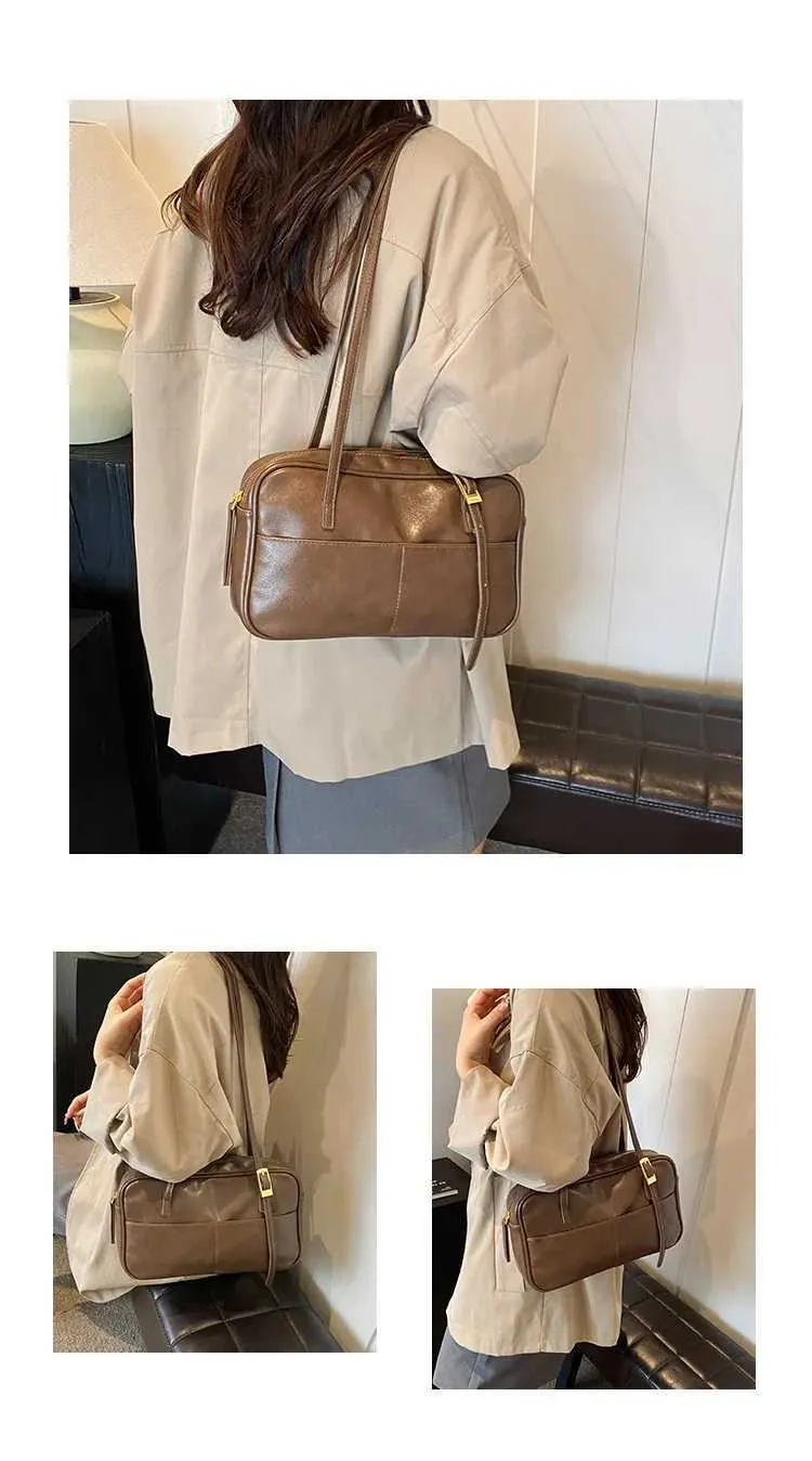 Bruine schoudertas voor dames grote kunstlederen tas_voghion.com