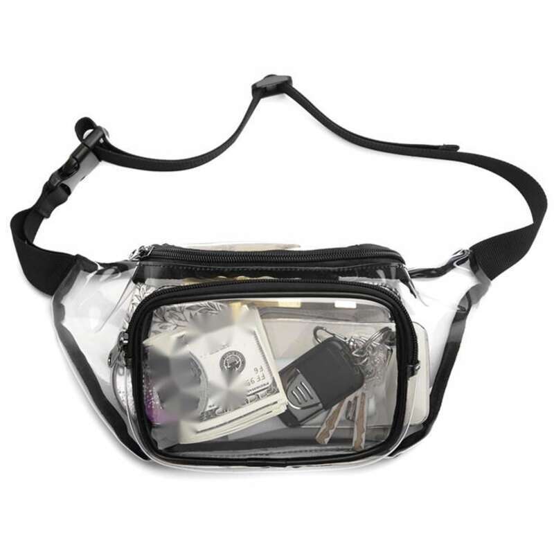 Cintura transparente, grande capacidade, armazenamento de viagem portátil, bolsa esportiva para atividades ao ar livre, à prova d'água e poeira, o mesmo estilo_voghion.com