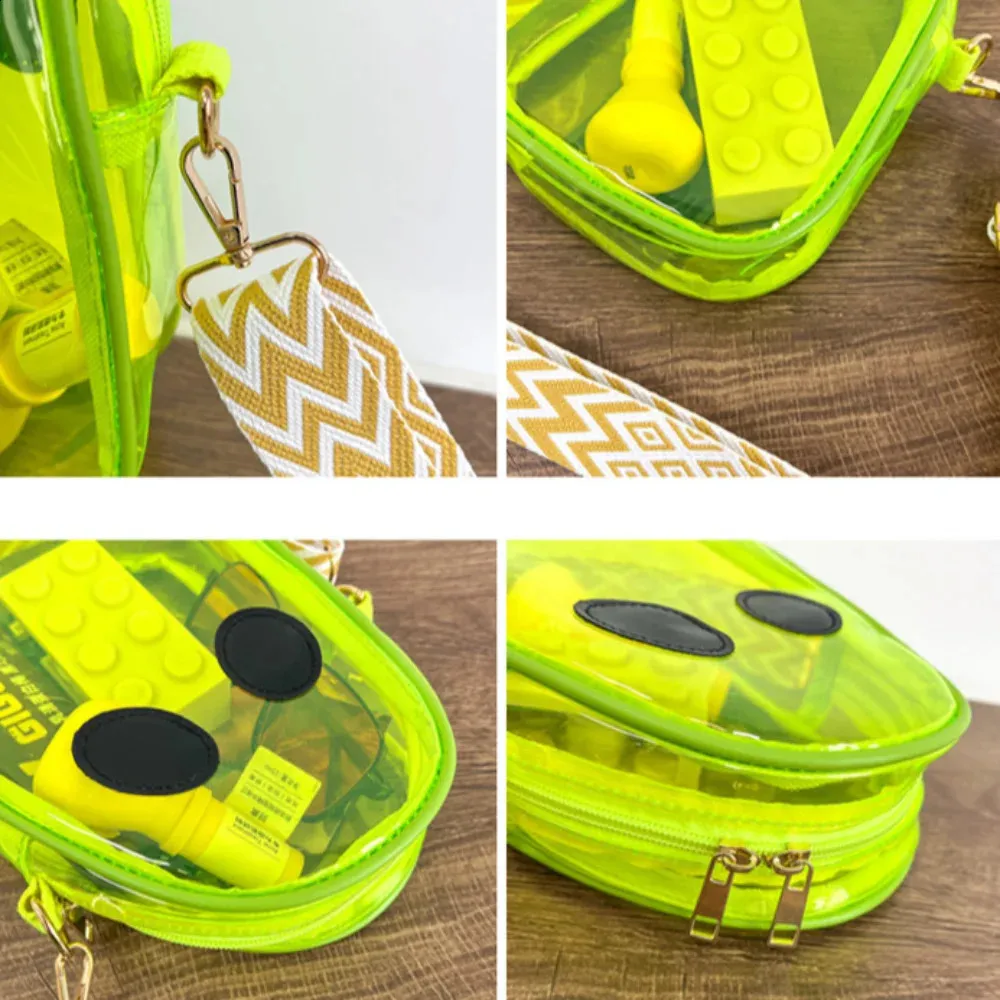 Portofel amuzant din PVC cu fantome și bomboane, pentru Halloween, tip crossbody, transparent, în culoare solidă, pentru telefon mobil, 240823_voghion.com