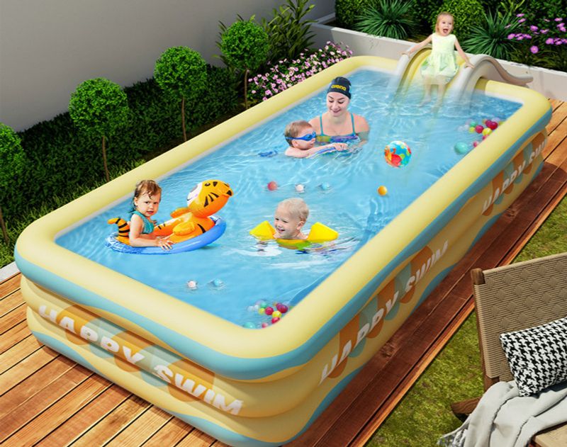 Übersee-Spielbecken für zu Hause, im Freien, für Babys, Kinder, Familien und Erwachsene, dickes, quadratisches Spielbecken_voghion.com